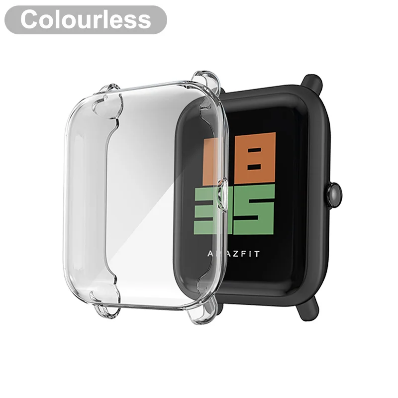 Transparent screen Для Huami Amazfit Bip чехол с защитной пленкой для экрана для Amazfit Bip аксессуары Бампер Покрытие ТПУ чехол для смарт часов защита - Цвет: Transparent screen