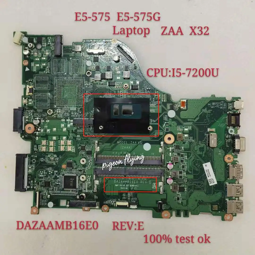 Acer Aspire E5-575  Mainboard Laptop Reparatur Repair DAZAAMB16E0 