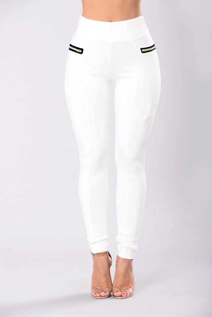 Модные осенние брюки женские брюки новые с высокой талией тонкие хлопковые черные белые женские узкие брюки эластичность Pantalon Femme