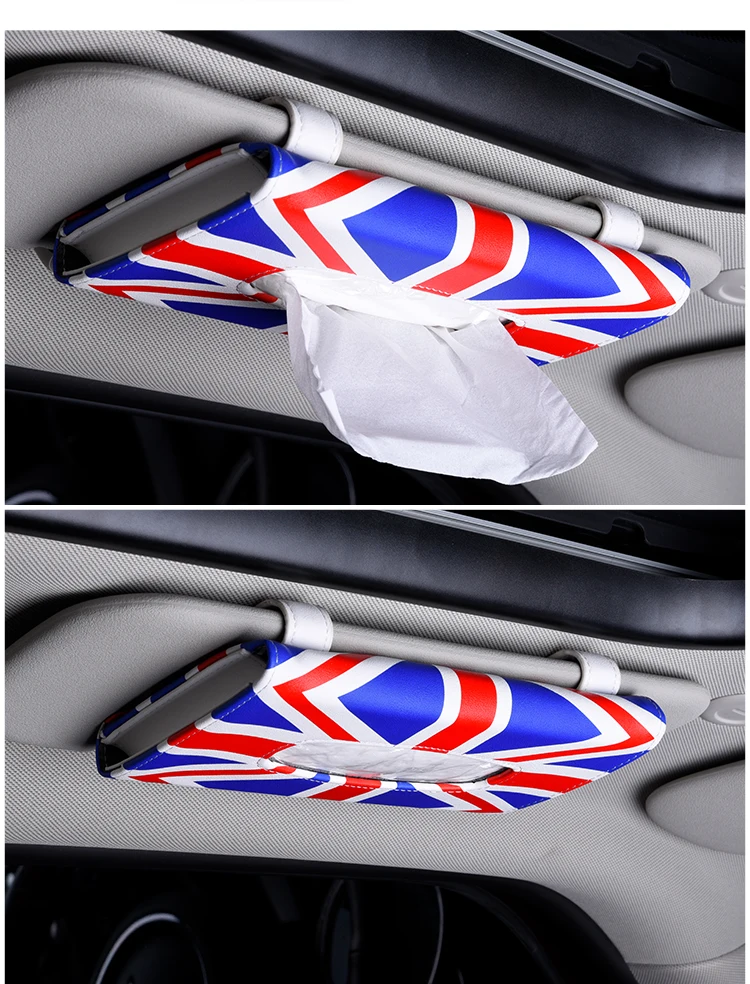 Tissue Box For BMW MINI Cooper Portable Car Sun Visor Paper Napkin Leather box Holder Hanging Type Universal Auto Accessories