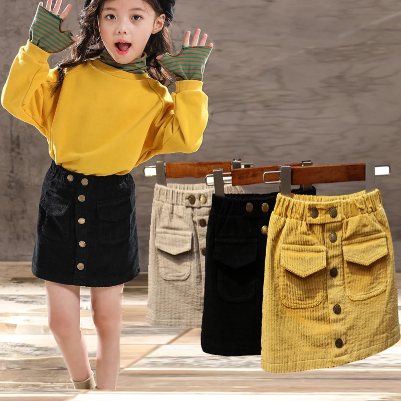 Юбка для маленьких девочек; сезон весна-осень; детская юбка из хлопка; Серая бархатная юбка; детская одежда