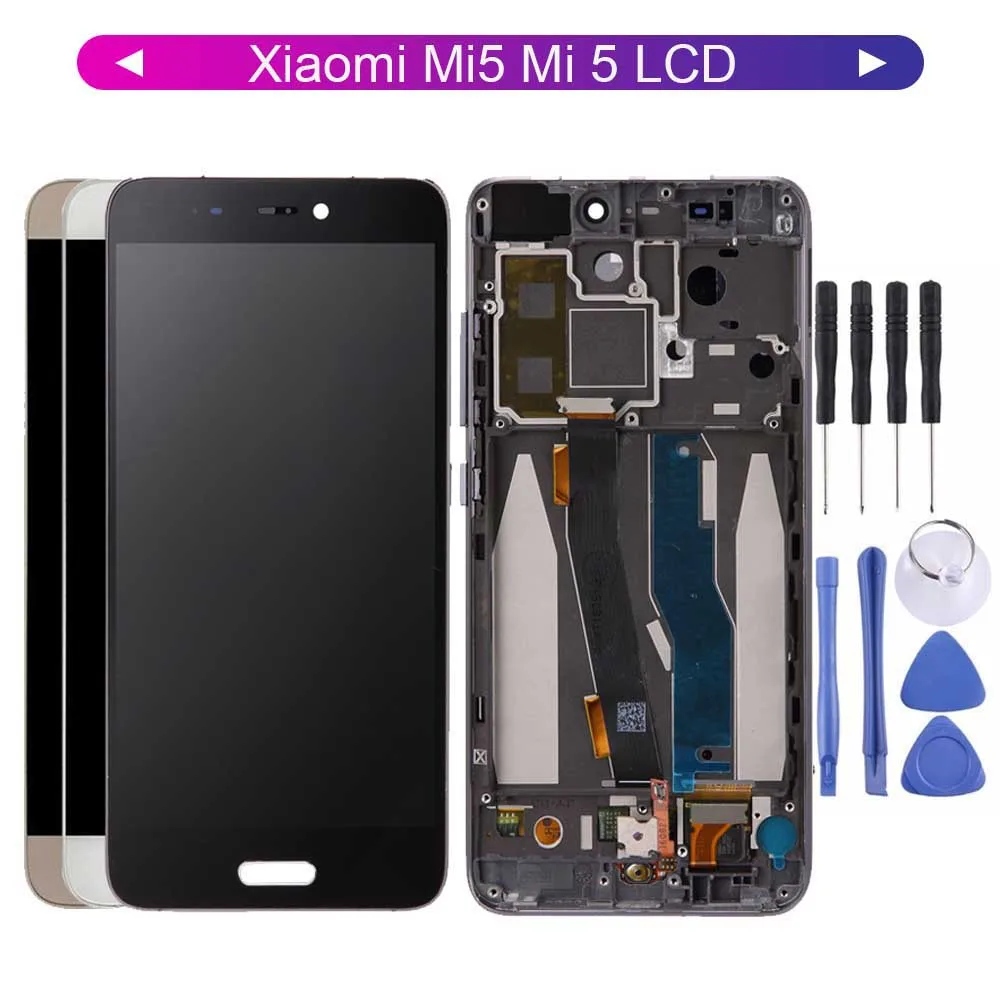 Дешево ЖК дисплей для 5,15 Xiao mi 5 mi 5, ЖК дисплей, дигитайзер, сенсорный экран, стеклянная сенсорная панель, сборка 1920*1080, запасные части