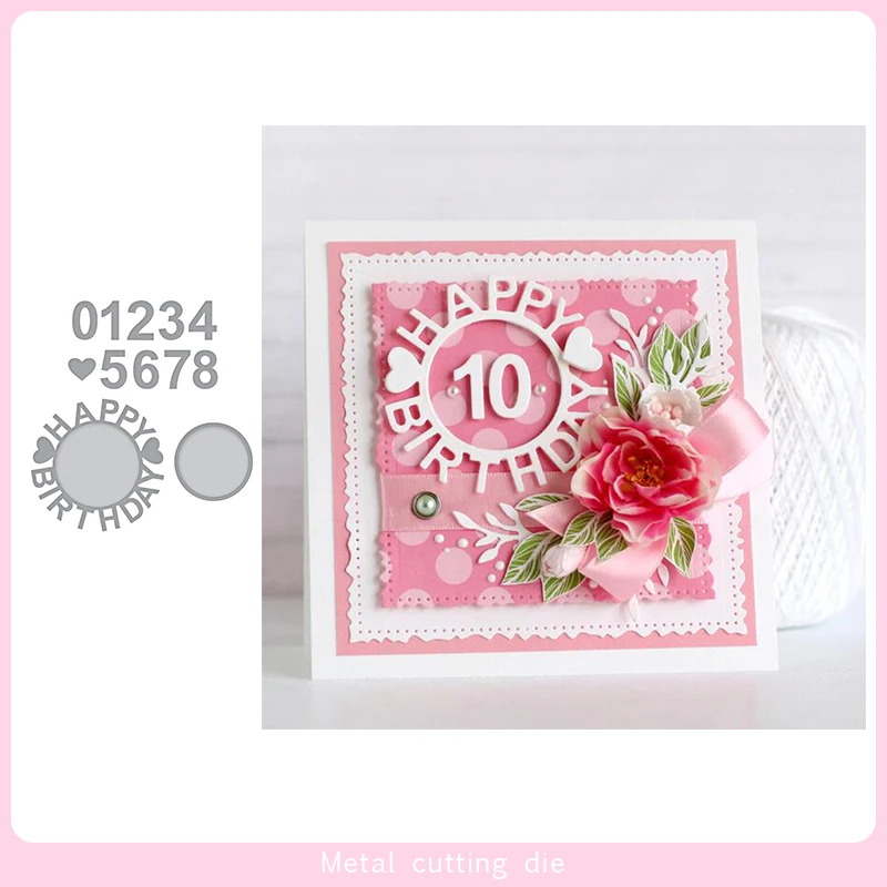 

Happy Birthday & Number Metal Cutting Dies for DIY Scrapbooking Photo Album Decorative Embossing Paper Card Crafts Die Cut 2019