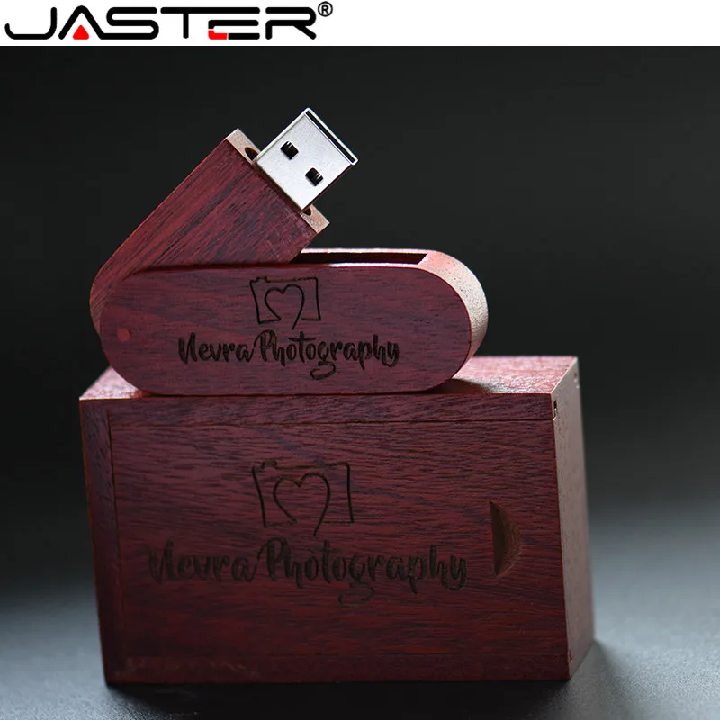 JASTER креативный деревянный вращающийся usb флеш-накопитель+ нажимная коробка 2,0 4 ГБ 8 ГБ 16 ГБ 32 ГБ 64 Гб 128 Гб внешний накопитель usb флеш-накопитель