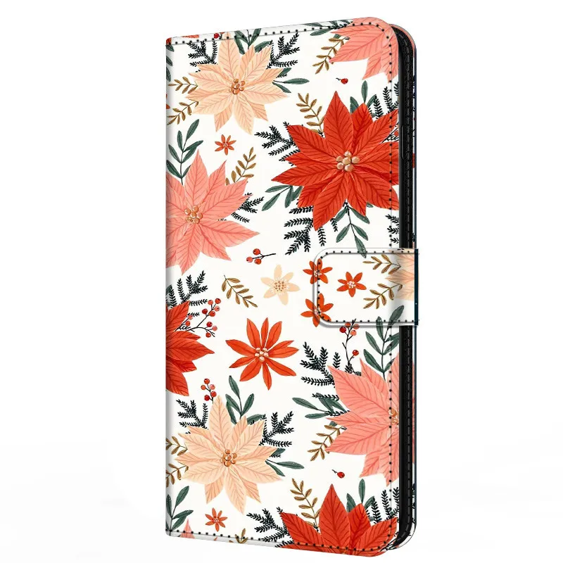 cute samsung cases Leather Flip Case For Samsung Galaxy A5 A6 A7 A8 2018 Plus Wallet Stand Book Cover Magnetic Flower Funda Capas Cute A 7 A6Plus silicone case for samsung Cases For Samsung