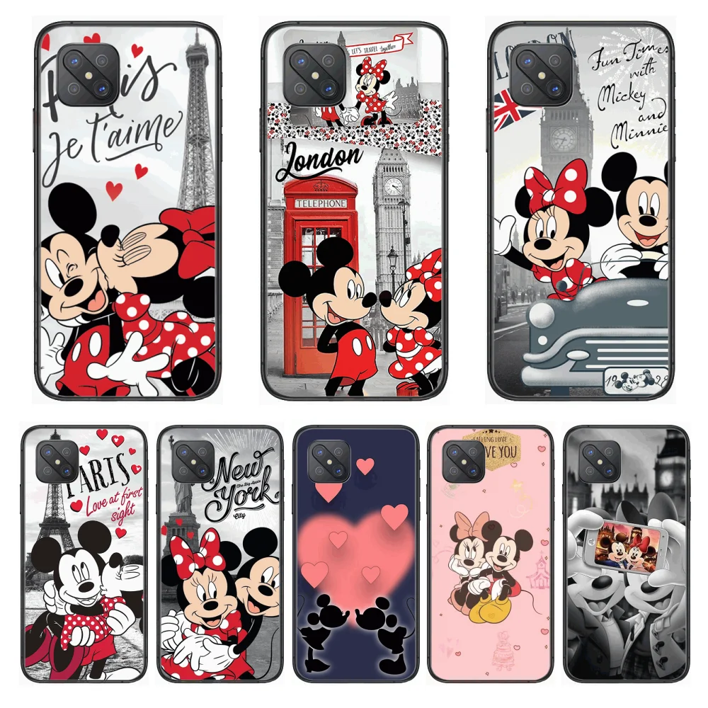 Mickey and Minne Fashion Phone Case cover For OPPO A91 9 83 79 92s 5 F9 A7X Reno2 Realme6pro black tpu cell | Мобильные телефоны и