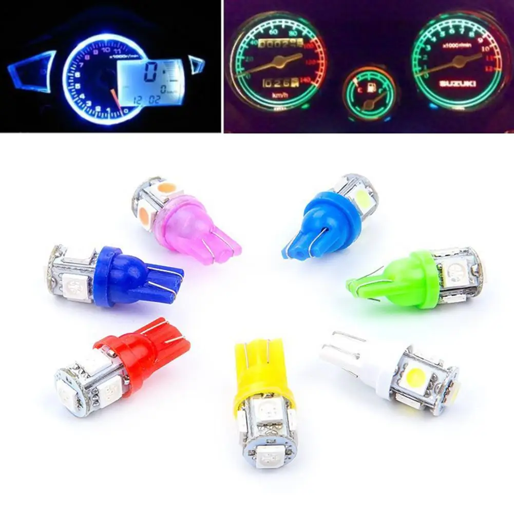 10 шт. T10 5SMD автомобильные лампочки постоянного тока 12 В клиновидная лампа парковочная лампа полоса декодер знак поворота светодиодная клиновидная лампа номерной знак
