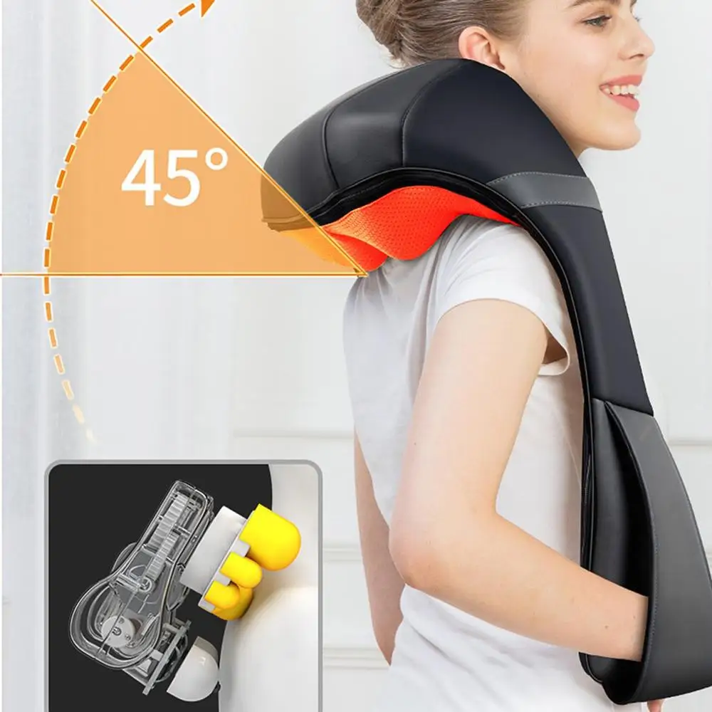 

Cervical Massager Health Instrument Treatment Care Home Neck Kneading Beating Hot Massage Shawl Device