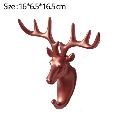 Rose-gold-deer Крючок для ключей, настенный домашний настенный крючок, американский подвесной крючок, настенный крючок, декоративный крючок, золотые крючки в виде животных - Цвет: Rose-gold-deer