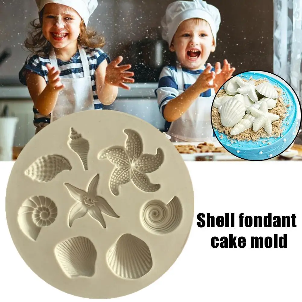 

Sea Shell Conch Starfish Silicone Cake Molds DIY Fondant Cake Soap Decorating Gumpaste Chocolate Clay Candy Tools Moulds W2Z4