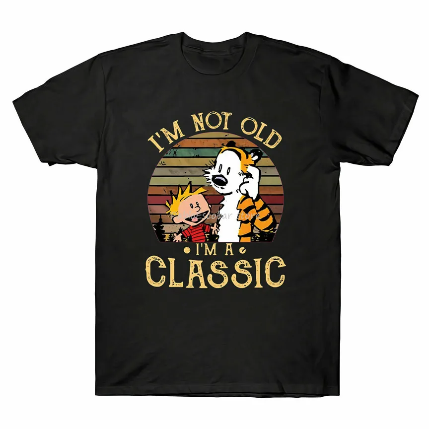 Мужская хлопковая футболка I'M Not Old I'm A Classic Кельвин и хобб винтажная черная футболка S-6Xl свободного размера плюс? Футболка