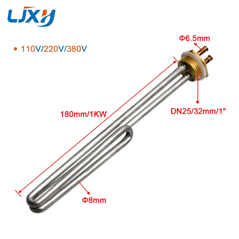 LJXH сауна паровой двигатель нагревательная трубка 220 В из нержавеющей стали высокотемпературный Электрический нагреватель элемент 1 кВт 2 кВт 3 кВт 4 кВт - Цвет: 1KW 180mm