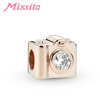 

MISSITA 100% 2019 New Fashion Mini Camera Beads fit Pandora Charms Bracelet DIY Jewelry Women Silver Jewelry Accessories