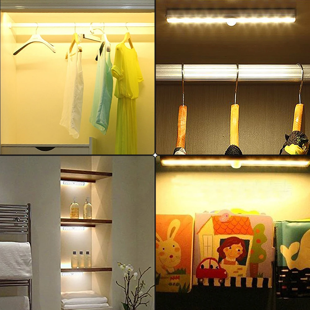 2 шт. светодиодное освещение для кухни гардеробный шкаф в спальню ночные светильники Индукционная лампа для платяного шкафа светодиодный бар лампа для дома