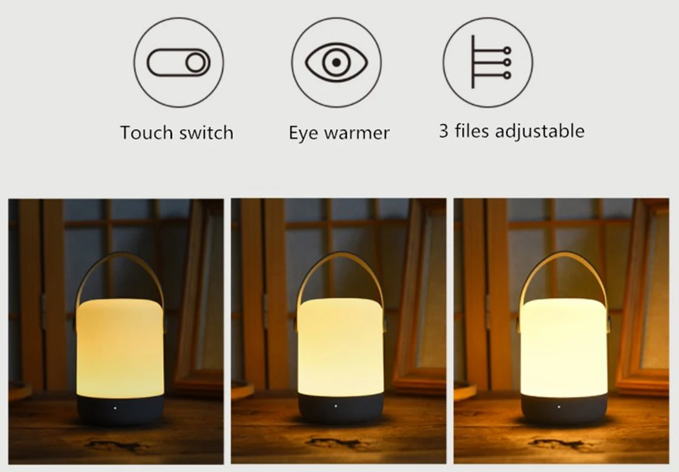 Xiaomi Беспроводной Ночной светильник с 3 режимами светильник сенсорный Портативный домашний ночной Светильник Поддержка Беспроводной зарядный кабель для мобильного телефона