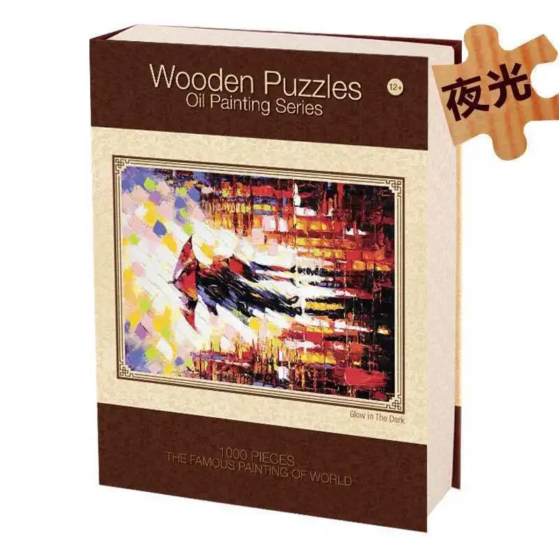 Фосфоресцирующий Пазл "сделай сам", 1000 деталей, пазлы для взрослых и детей, развивающие украшения для дома, настенные головоломки, игрушки, подарок на день рождения - Цвет: no box