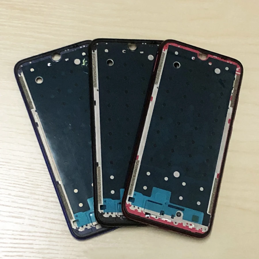 Для Xiaomi Redmi Note 7/Note 7 Pro стеклянная задняя крышка батарейного отсека задняя дверь корпус+ средняя рамка поддержка LCD передняя