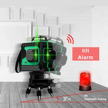 

3D Laser Level Autoleveling 8 12 Green Laser Level with Auto Self-Leveling Mode Laser Line Horizontal Vertical Cross Laser Level
