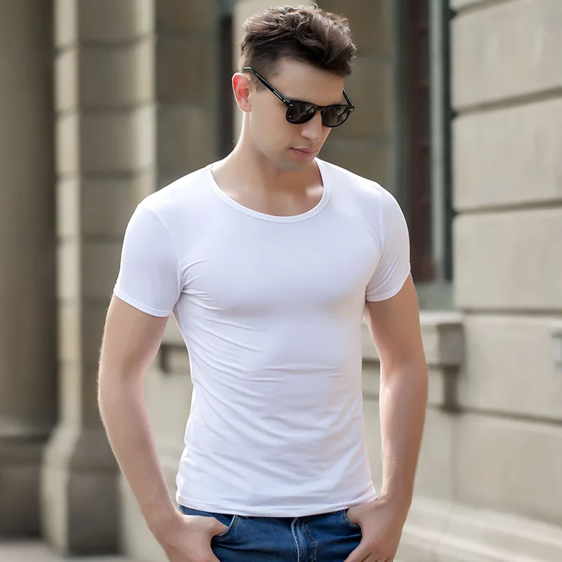 

MRMT 2023 Brand New Men's T Shirt Short Sleeve Summer Cotton T-shirt for Male Round Neck Slim Solid Color Base Tops Tshirt
