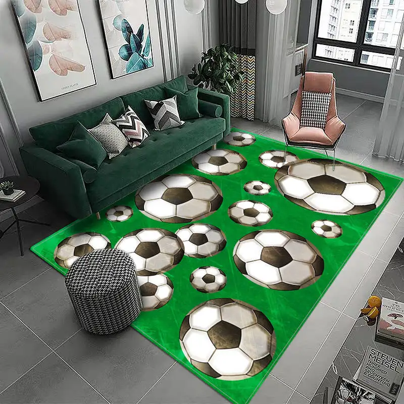 3D Football Field Capet For Kids Room Soft Floor Mat Microfiber Large Carpet Children Washable Baby Room Play Mat Boy's Rug