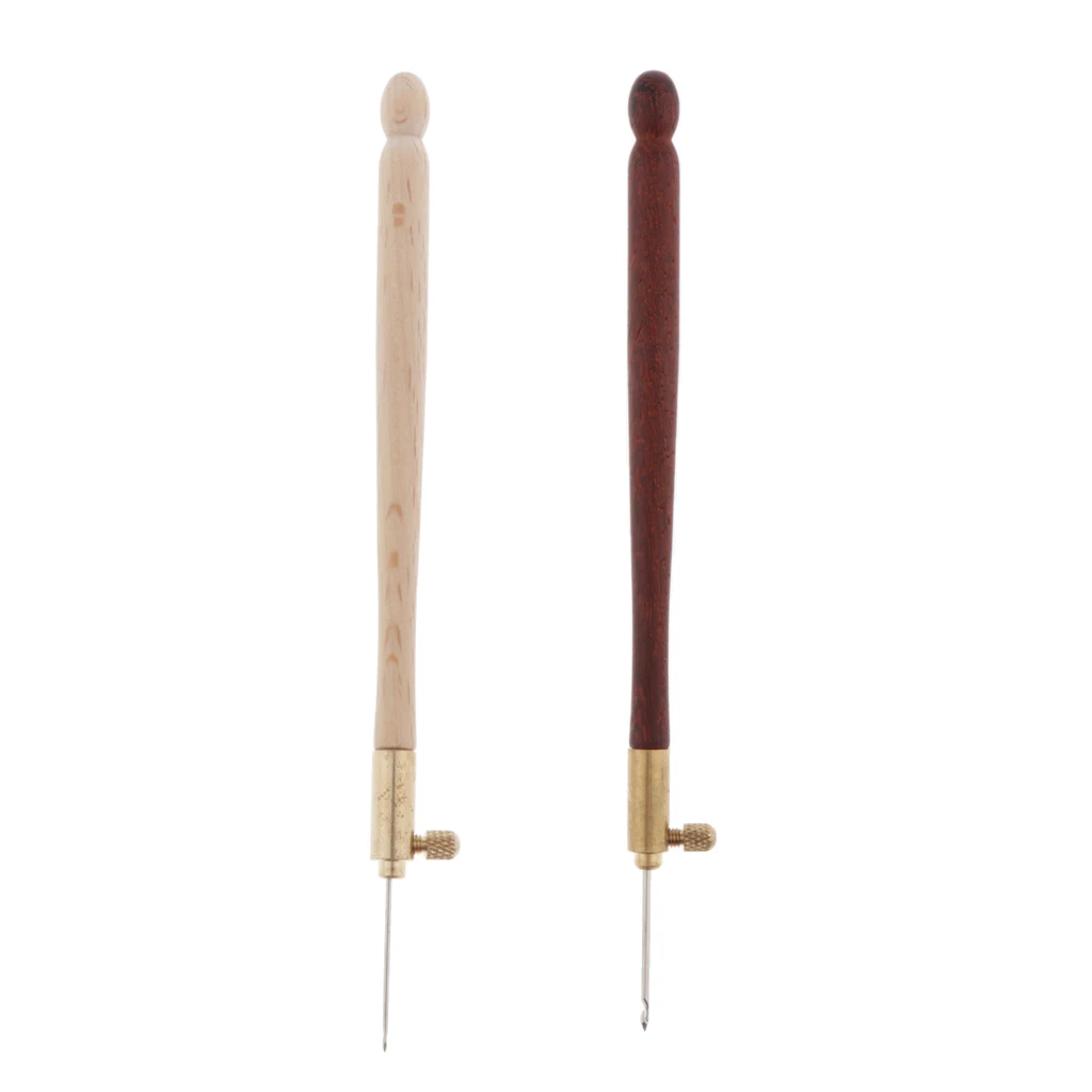 

Wooden Handle Crochet Hook W/3Needle Sequin Bead Set Crochet Tool Kit