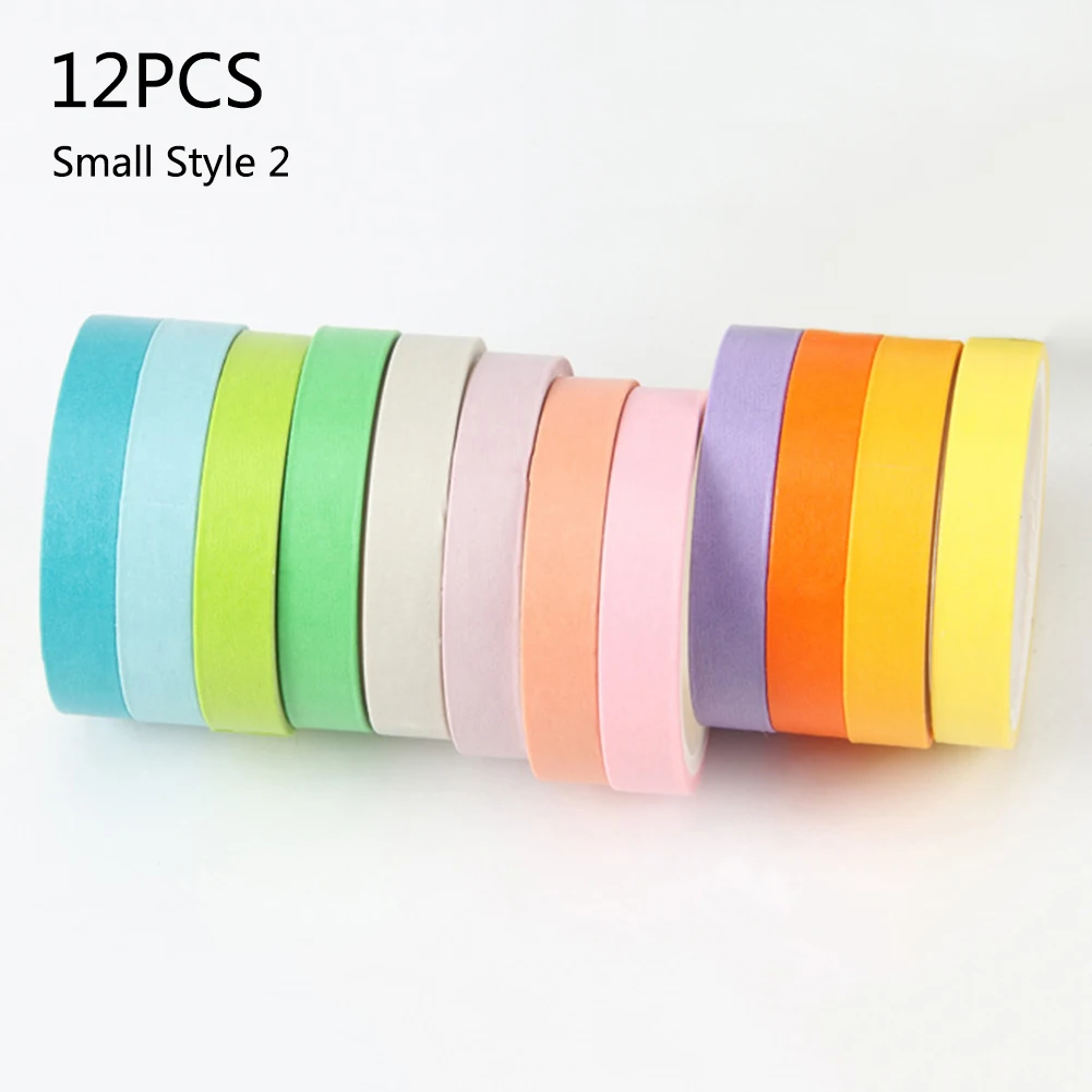 style 2 12 рулонов DIY Скрапбукинг наклейка этикетка планировщик руководство декоративная бумага маскирующая лента школьные принадлежности Канцтовары - Цвет: style 2
