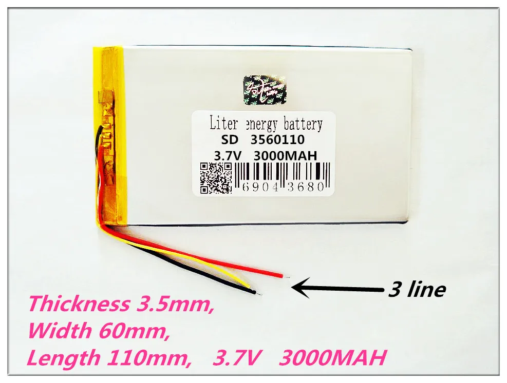 3 линии 3560110 3,7 V 3000 MAH полимер аккумуляторные батареи N77 V703 3560107 7 дюймов 7X7 XS U51GT двойной quad-core восемь ядерных