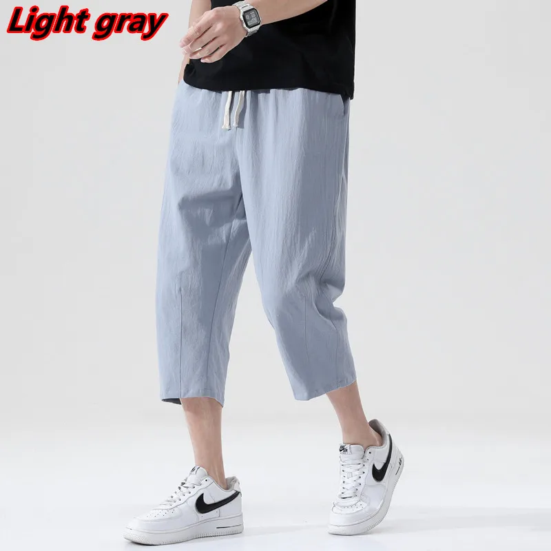 Summer Casual Pants Men's Wild Cotton and Linen Loose Linen Pants Korean Style Trend Nine-point Trousers Plus Size best casual shorts for men Casual Shorts