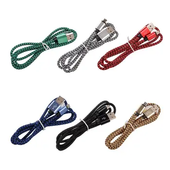 

Fast Double Metal Double Color Nylon Woven Twist Wire Usb Data Sync Charger Cable Cord for Iphone Samsung Huawei Android 20 Pcs