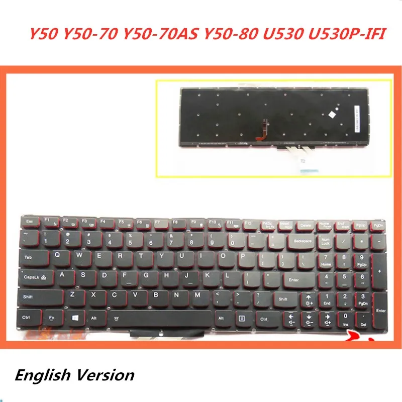 Ноутбук английскую клавиатуру для LENOVOY50 Y50-70 Y50-70AS Y50-80 U530 U530P-IFI Тетрадь Palmrest верхняя крышка