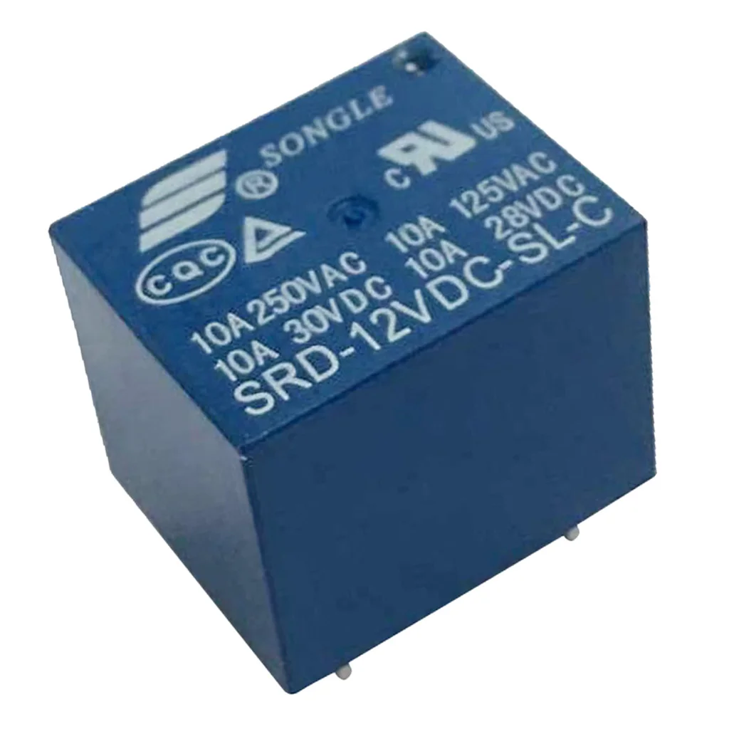 10x 12VDC Mini Power Relay SPDT 10A PCB Mount 5 Pins SONGLE PCB Mount