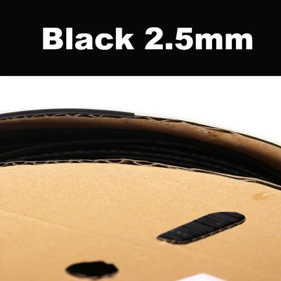 2.5mm black JIGEECARP терм усадочная Tube1/1,5/2/2,5/3/3,5 мм для рыболовных приманок карпа сделать Материал термоусадочная трубка рукав против спутывания аксессуар - Цвет: 2.5mm black