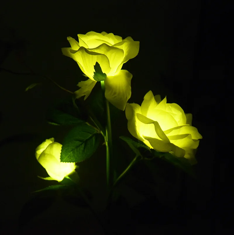 Solar da Flor do Diodo Emissor de Luz da Flor de Rosa ao ar Livre à Prova Decoração do Jardim Luz ao ar Dwaterproof Água Livre Paisagem Gramado Luz 6 Lâmpadas solares