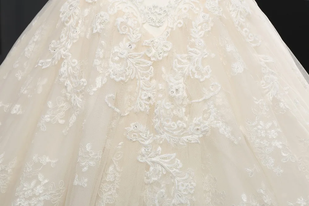 Vestido de noiva Иллюзия robe de mariee Милая с длинным рукавом Аппликации Кружева Свадебное бальное платье Мать невесты платья