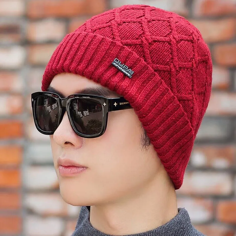 Новые Skullies вязаные шапочки зимние, шапки для мужчин шарф вязаная шапка женская мужская Gorras теплая мягкая Балаклава для шеи шапочка - Цвет: Hat