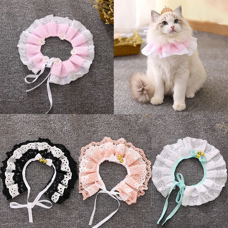 Pet Cat Collar Scarf Necklace Adjustable Dog Flower Bib Wedding Cat