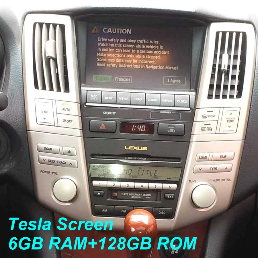 Автомобильный радиоприемник видеоплеер 6 ГБ ОЗУ 128 Гб ПЗУ для Toyota Harrier 2007 Android 10 Tesla