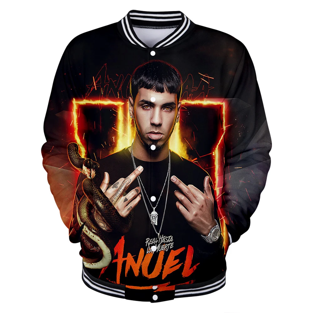 Дизайн Anuel AA бейсбольная форма Осенняя Повседневная Harajuku Anuel AA бейсбольные куртки размера плюс для мужчин Уличная одежда