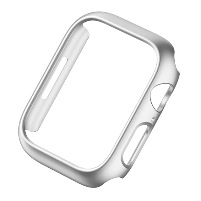 Case for Apple Watch Case Series 7 41mm 45mm iWatch Bumper Edge Case PC Shockproof Protective Cover Frame for iWatch 7 654 321 Silver