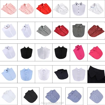 

29 Styles Women Detachable Fake False Collar Solid Color Retro Plaid Check Chiffon Half Shirt Blouse Adjust Clothes Jy18 20