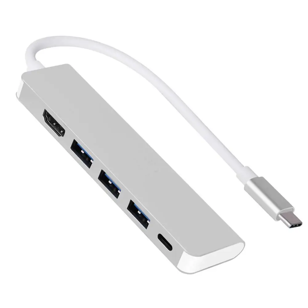 USB C концентратор мульти порт HDMI адаптер 5 в 1 USB C адаптер USB C к HDMI с 3 шт USB 3,0 порты зарядка PD порт
