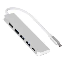 USB C концентратор мульти порт HDMI адаптер 5 в 1 USB C адаптер USB C к HDMI с 3 шт USB 3,0 порты зарядка PD порт