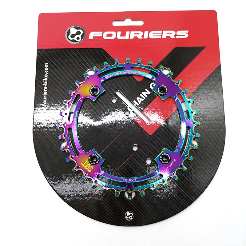 36T Titanium FOURIERS CR-DX003-AH MTB велосипедная цепь BCD 104 мм велосипедная цепь колеса алюминиевый сплав шатун со звездами для велосипеда запчасти 30-38T - Цвет: 36T Titanium