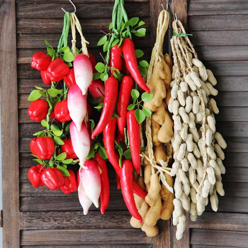 Artificial Simulation Food Vegetables Fake Chili Pepper Fruits Grapes Photography Props Home Decoration Christmas Wall Decor food model food photography props kitchen food toys vegetable ornaments
