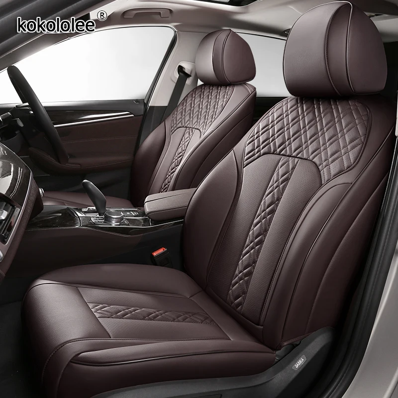 kokololee Custom Leather car seat covers For SKODA Yeti KODIAQ Octavia Superb Fabia Rapid KAROQ KAMIQ Automobiles Seat Covers
