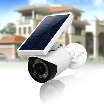 

Dummy Solar Powered Camera Led Red Light Home Security Camera Monitor Round Shape High Simulation CCTV Fake Camera Flashing