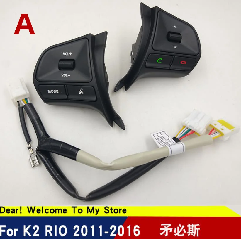 

New with Bluetooth!!For KIA k2 new Rio 2011-2016 Multifunction Steering wheel button for Audio and Bluetooth control with Light