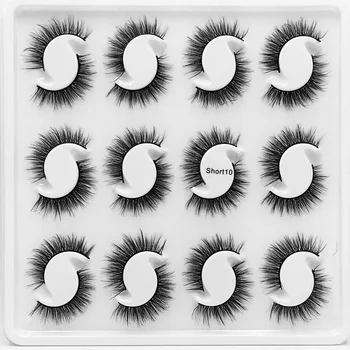 

New 12 pairs natural false eyelashes fake lashes short makeup 3d mink lashes eyelash extension mink eyelashes for beauty