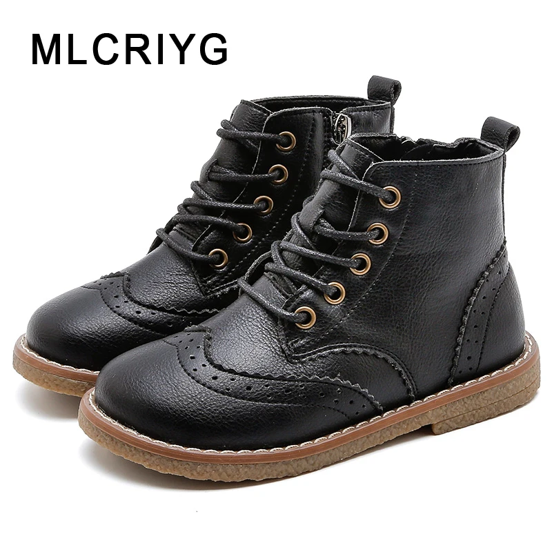 

Autumn New Kids Martin Boots Baby Girls Brogue Soft Shoes Children Ankle Boots Boys Black Brand Boots Fashion Mesh Casual Boots