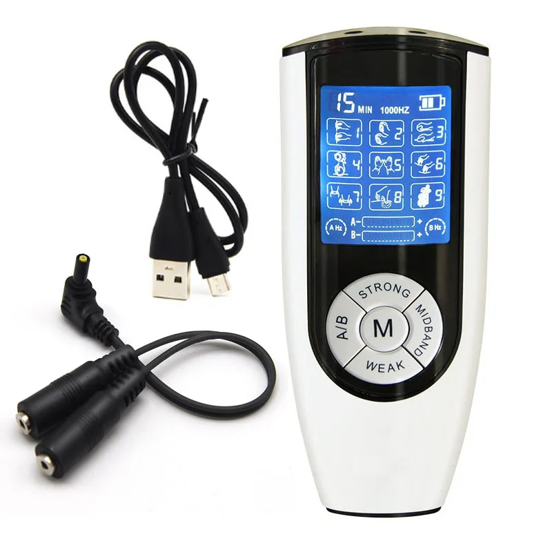 USB Charge Strongest BDSM Power Box Electro Shock Anal Butt Plug Masturbator Electric Stimulate Penis Plug Ring Sex Tool for Men electro sex toys electric sex toys penis rings